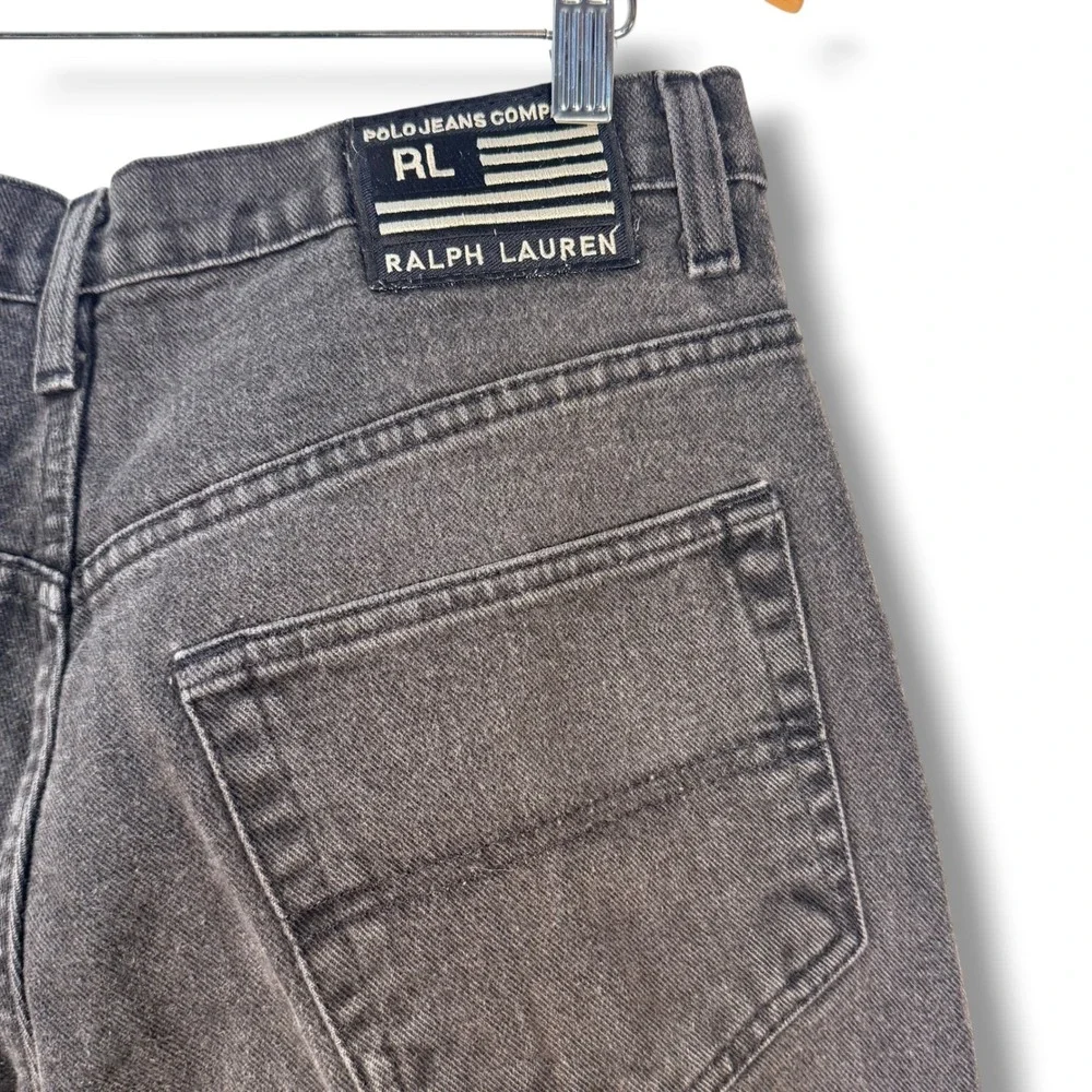 Vintage‎ Polo Jeans Company Straight Leg Mens 34x32 Faded Black Denim Jeans
